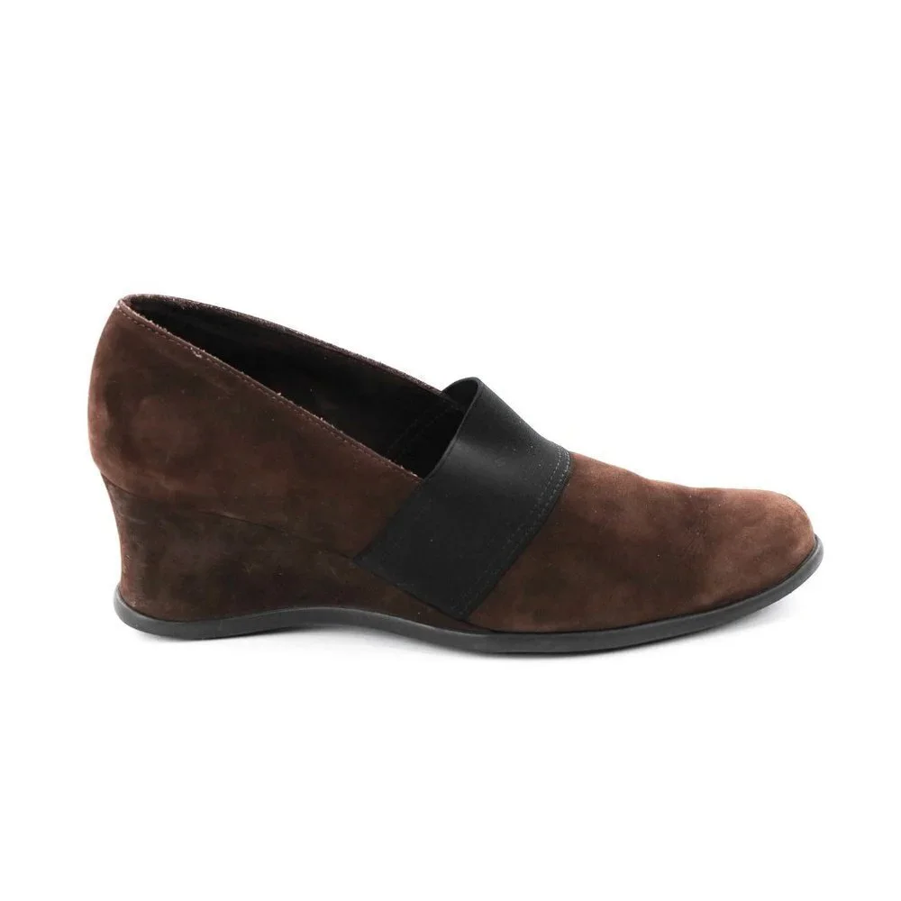 ARCHE Brown‎ Suede Wedge Pumps Shoes